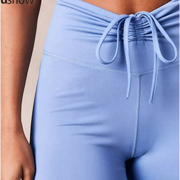 Pink Adjustable Waist Ruched V Leggings - Picture 5 of 11